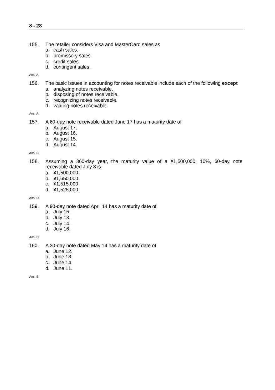Accounting for Receivables Answer Key Part 3 - Page 7