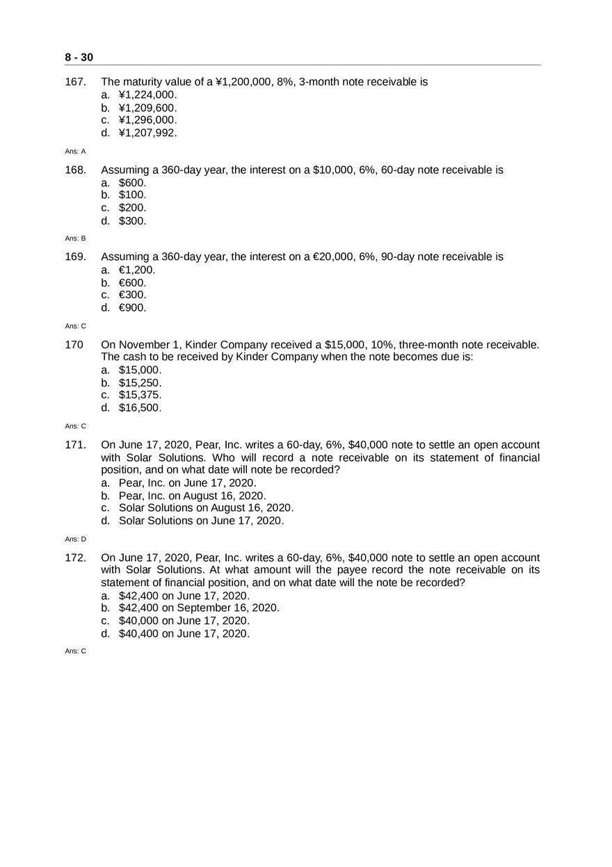 Accounting for Receivables Answer Key Part 3 - Page 9