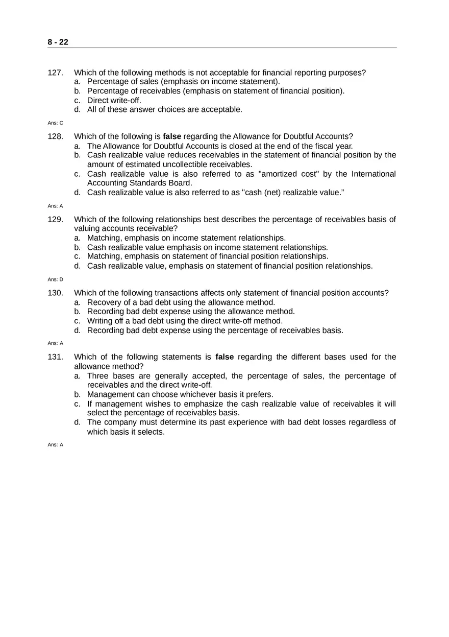 Accounting for Receivables Answer Key Part 3 - Page 1