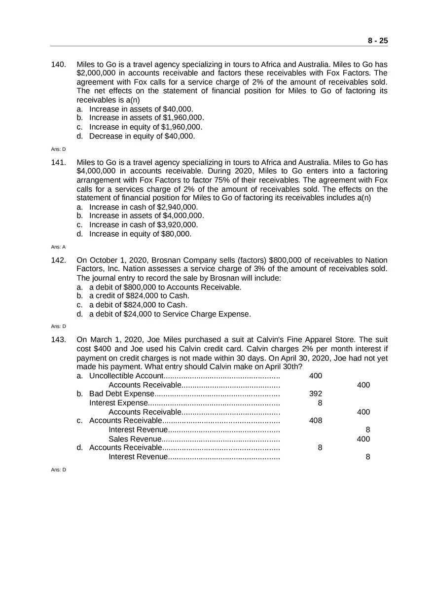 Accounting for Receivables Answer Key Part 3 - Page 4