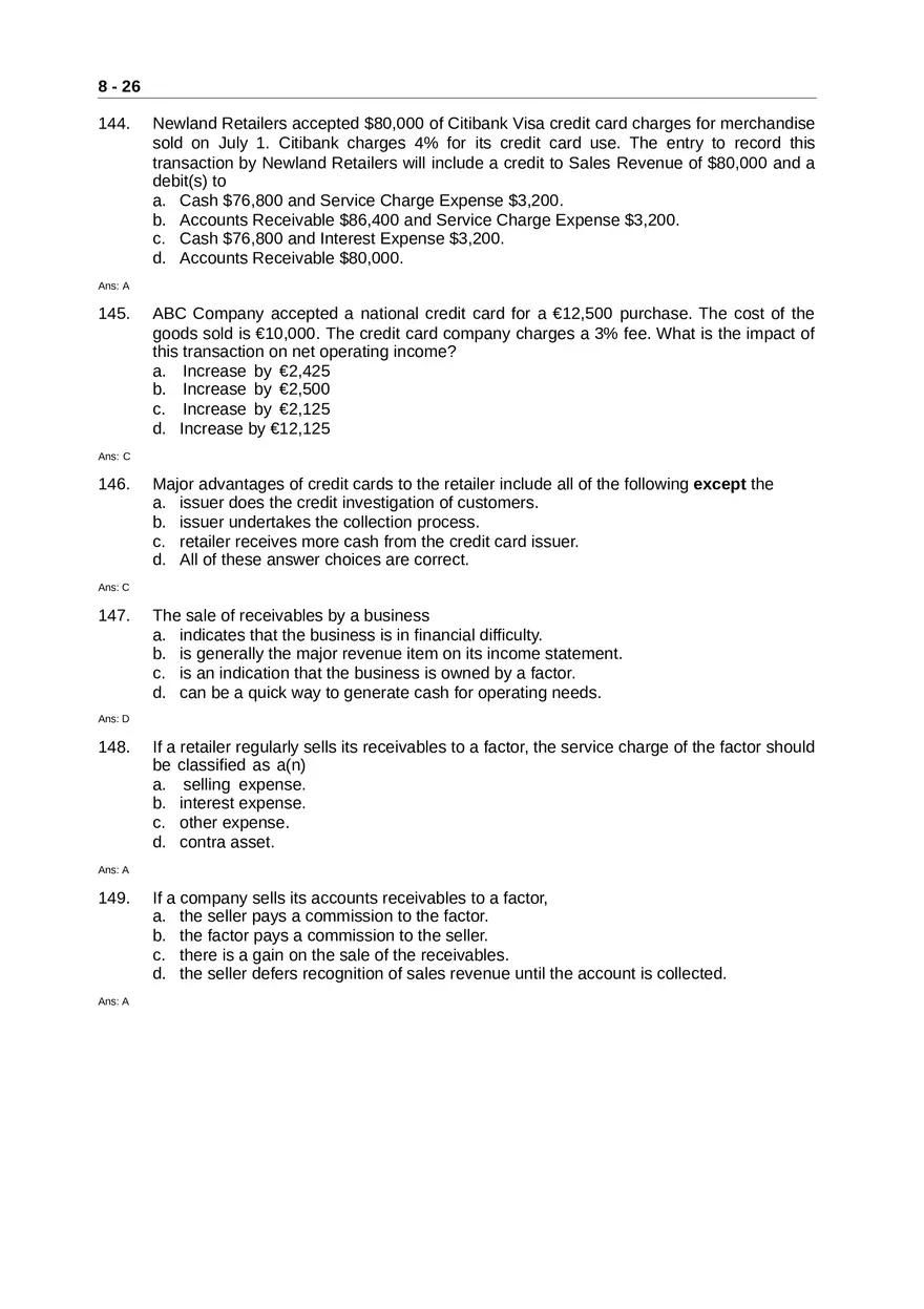 Accounting for Receivables Answer Key Part 3 - Page 5