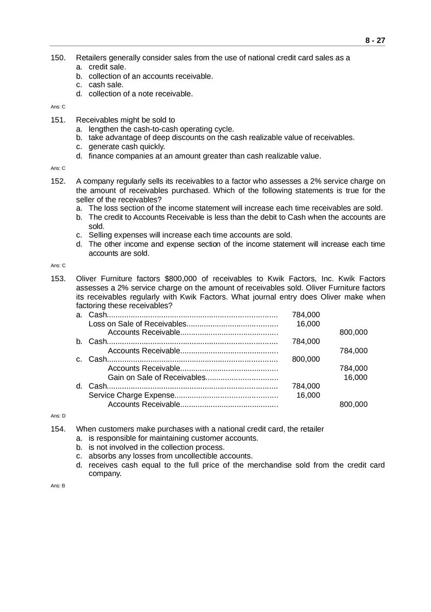 Accounting for Receivables Answer Key Part 3 - Page 6