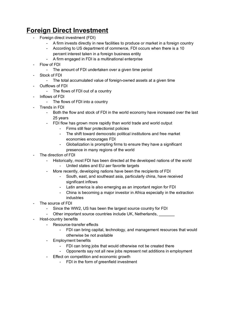 Foreign Direct Investment - Page 1