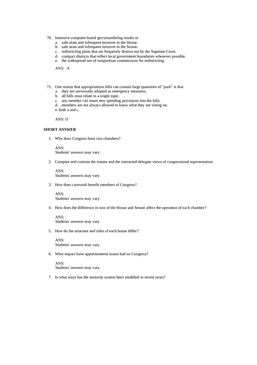 Chapter 10 The Congress - Political Science - Page 5