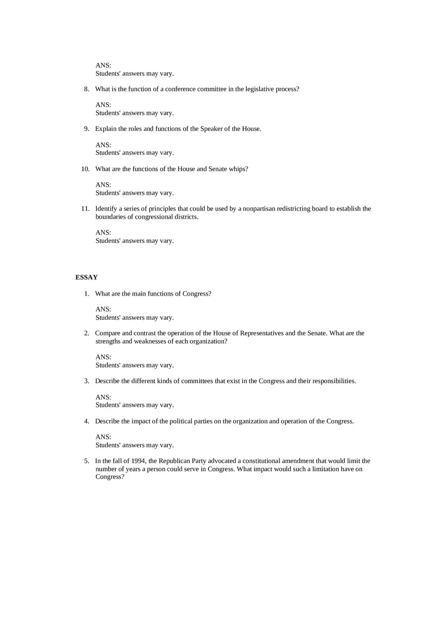 Chapter 10 The Congress - Political Science - Page 6
