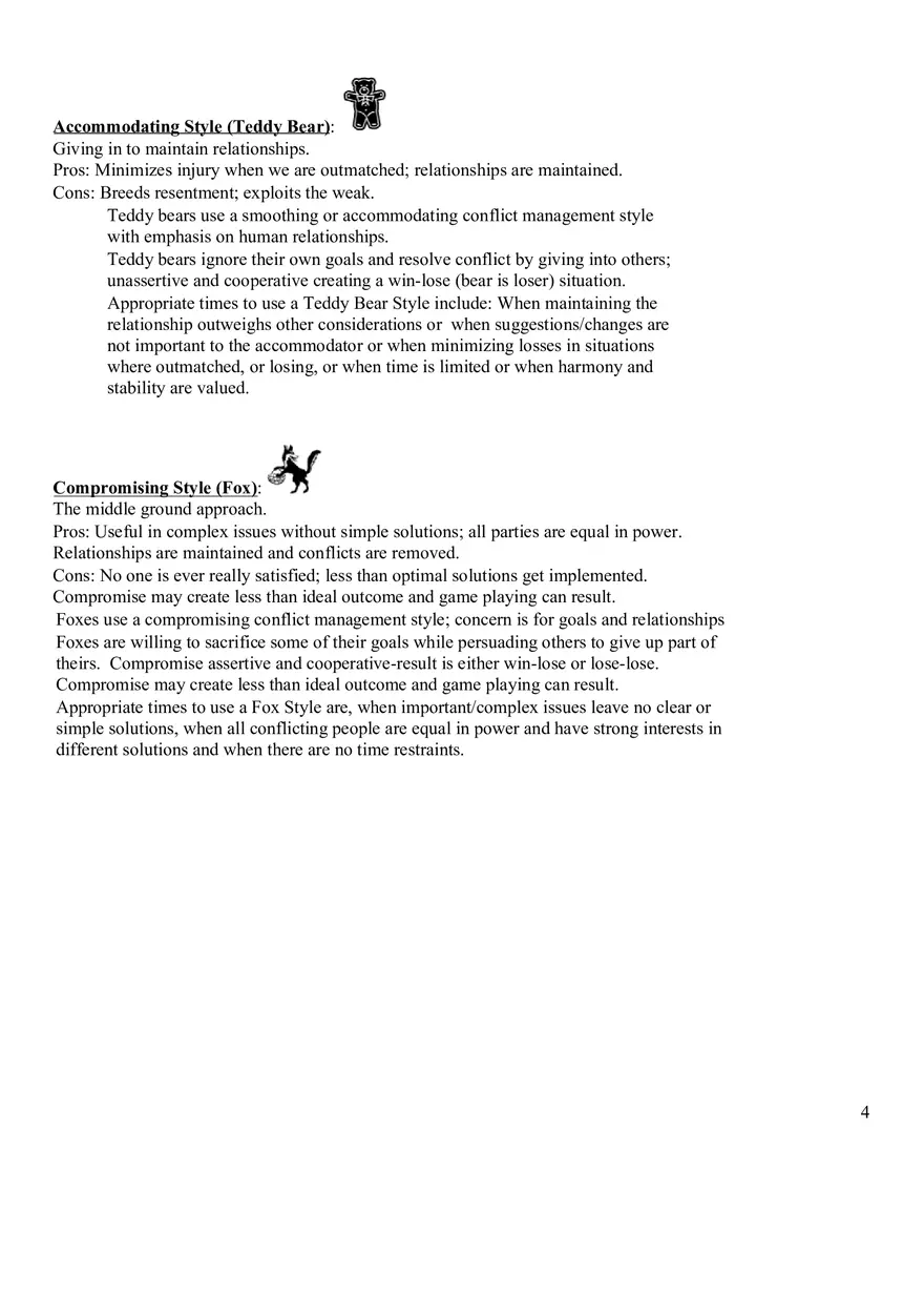 Conflict Management Styles Quiz - Page 4