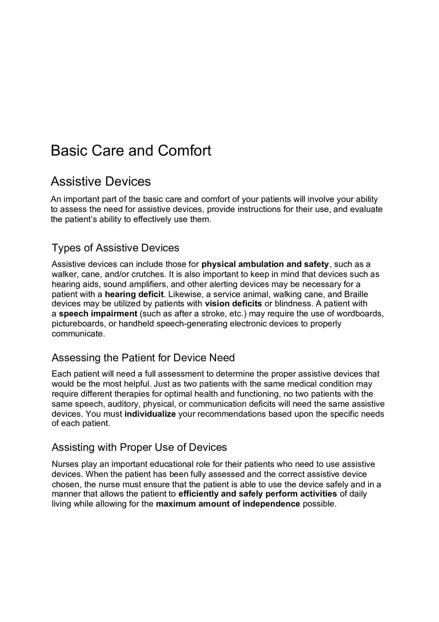Assistive Devices - Basic Care and Comfort - Page 1