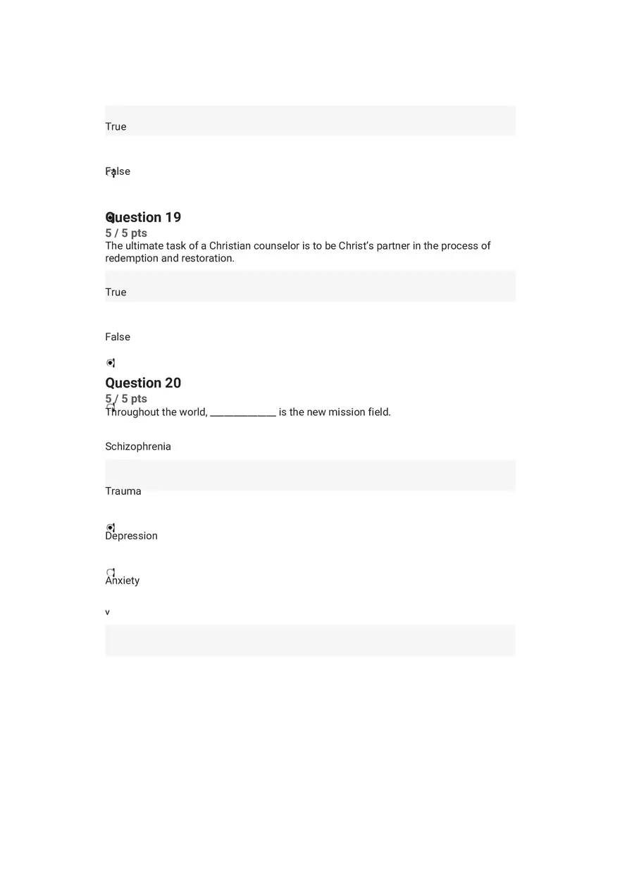 Quiz Worldview and Philosophical Underpinnings in Integrative Counseling Part 3 - Page 8