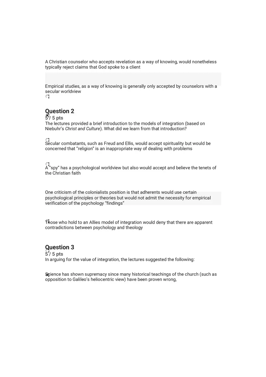 Quiz Worldview and Philosophical Underpinnings in Integrative Counseling Part 3 - Page 14