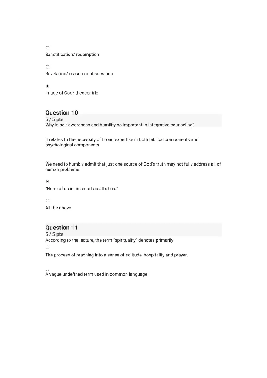 Quiz Worldview and Philosophical Underpinnings in Integrative Counseling Part 3 - Page 4