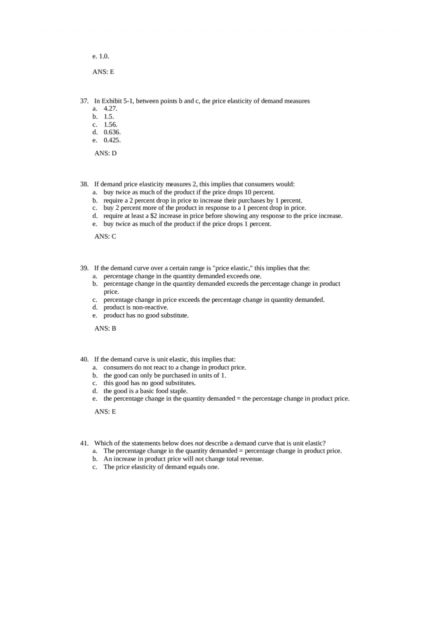 Price Elasticity of Demand and Supply Answer Key Part 1 - Page 8