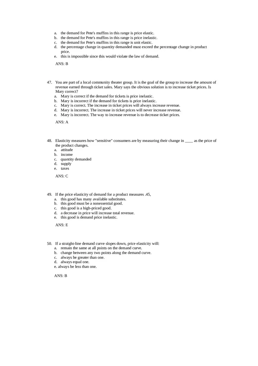 Price Elasticity of Demand and Supply Answer Key Part 1 - Page 10