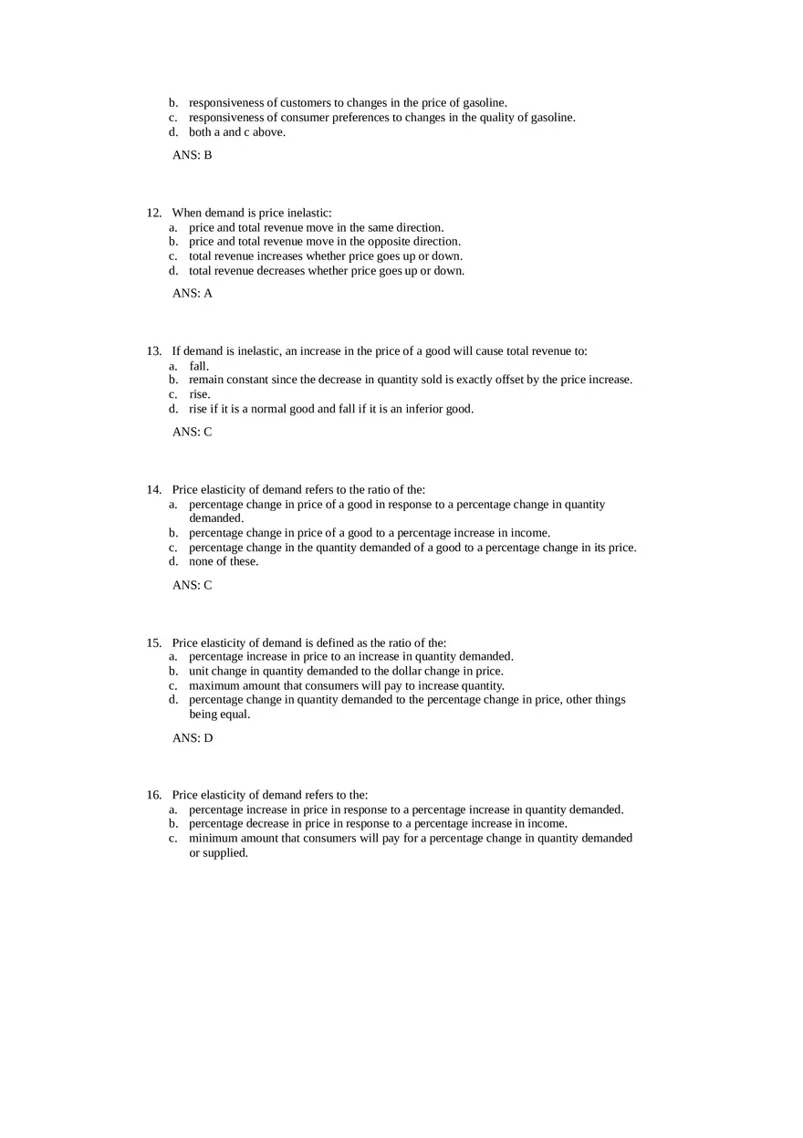 Price Elasticity of Demand and Supply Answer Key Part 1 - Page 3