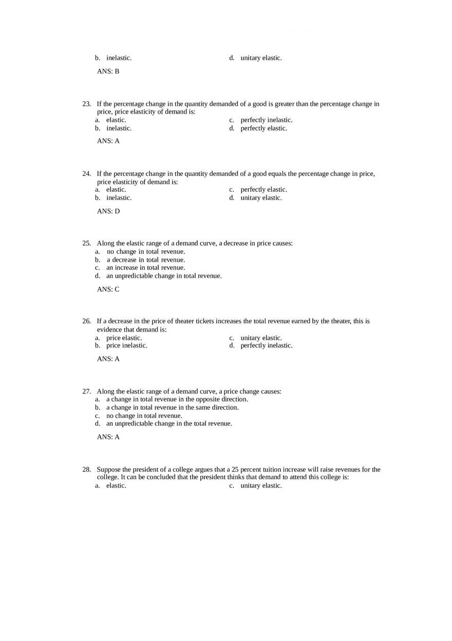 Price Elasticity of Demand and Supply Answer Key Part 1 - Page 5