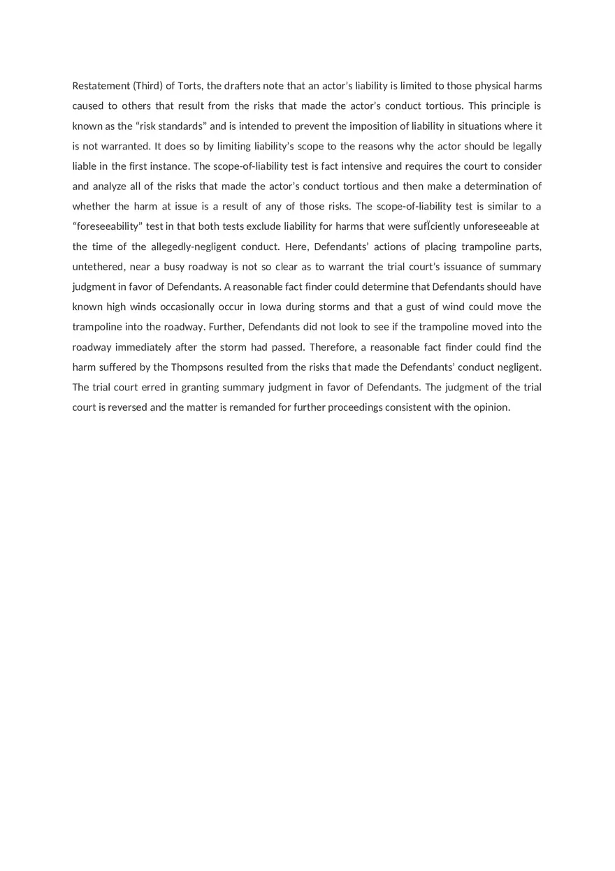 Thompson v. Kacinski - Spann Tort Law Case Brief - Page 2