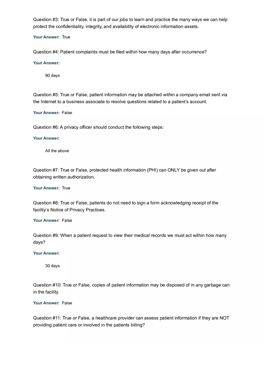 Physical Assessment in Healthcare Quiz Answer - Page 2