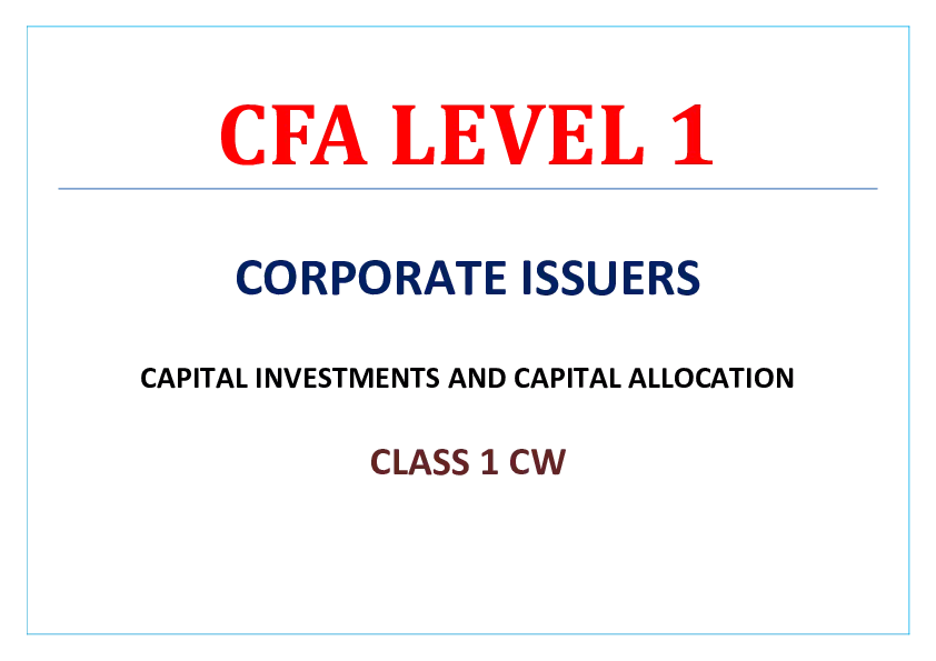 Capital Investments and Capital Allocation - Page 1