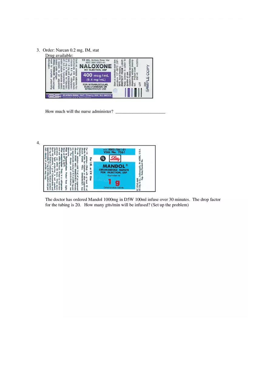 Dosage Calculation Practice Questions - Page 2