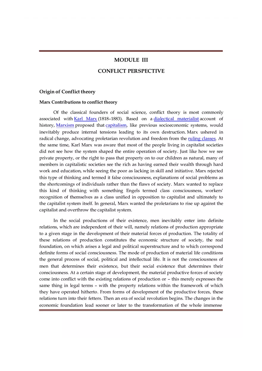 Theoretical Perspectives In Sociology Module 3 - Page 1