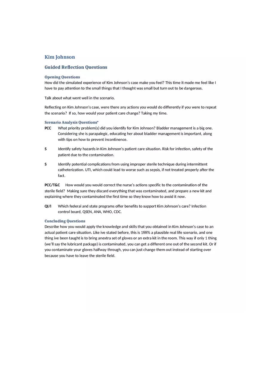 Vsim Kim Johnson Reflection Questions - Page 1