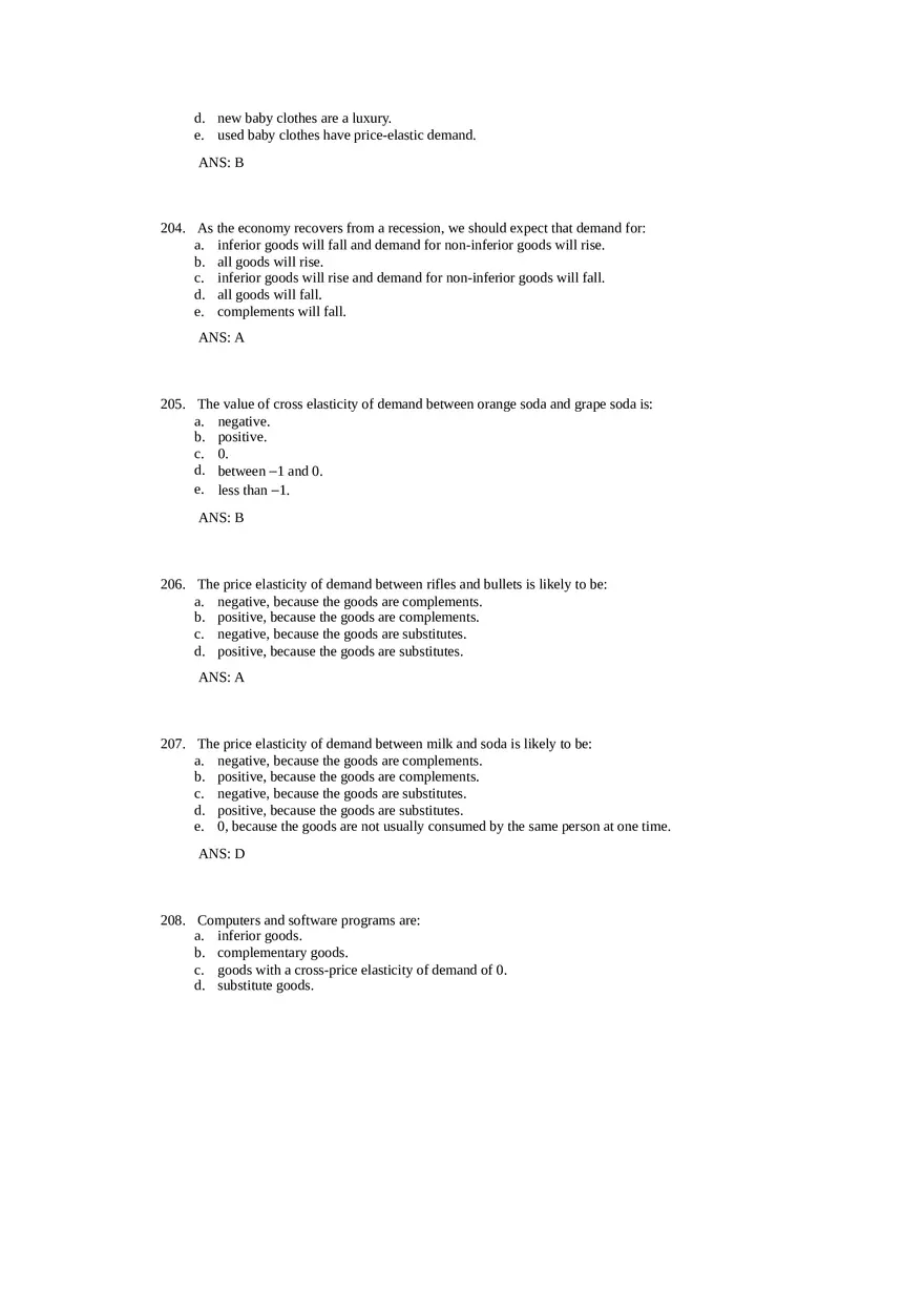 Price Elasticity of Demand and Supply Answer Key Part 5 - Page 7