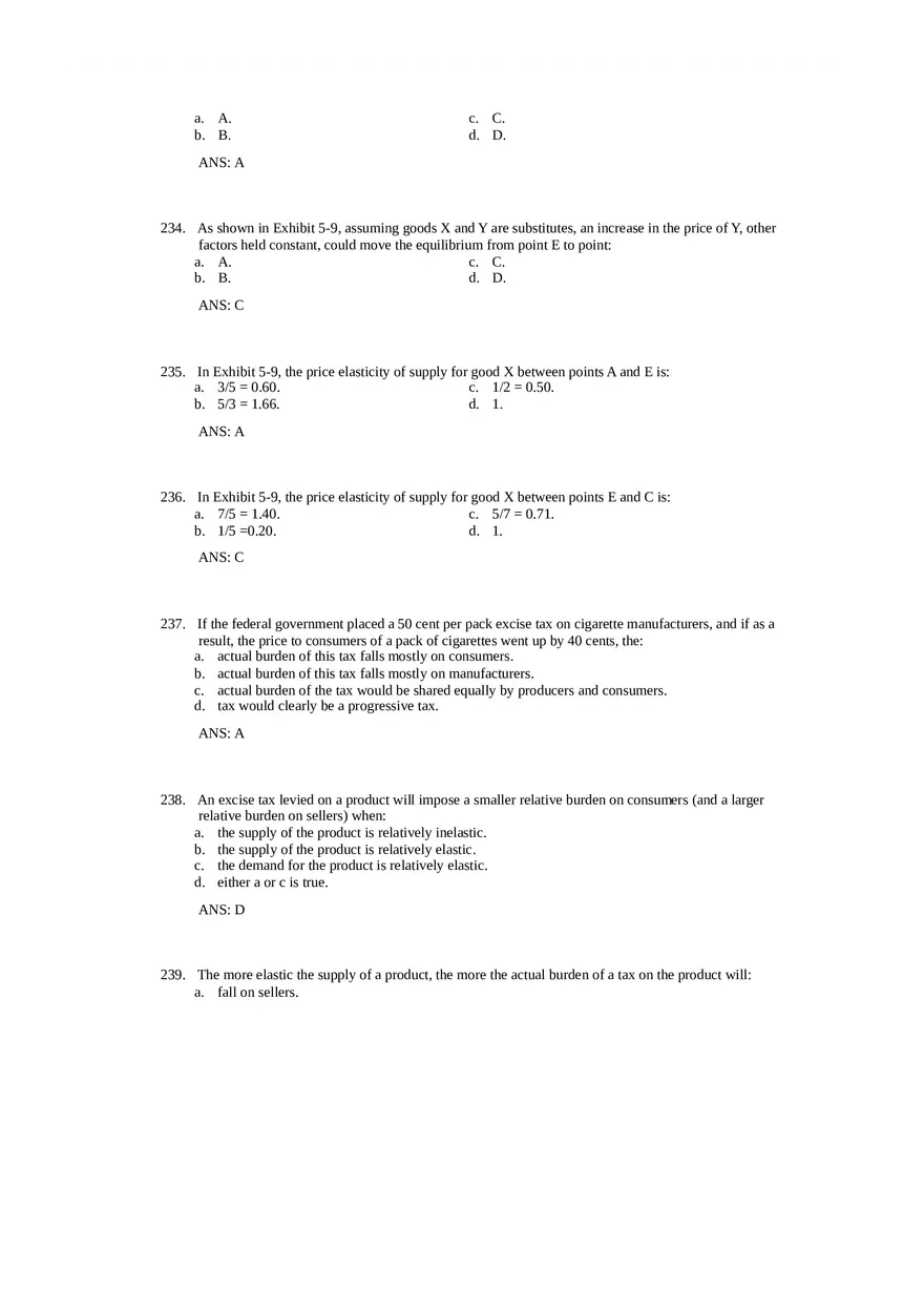 Price Elasticity of Demand and Supply Answer Key Part 5 - Page 13