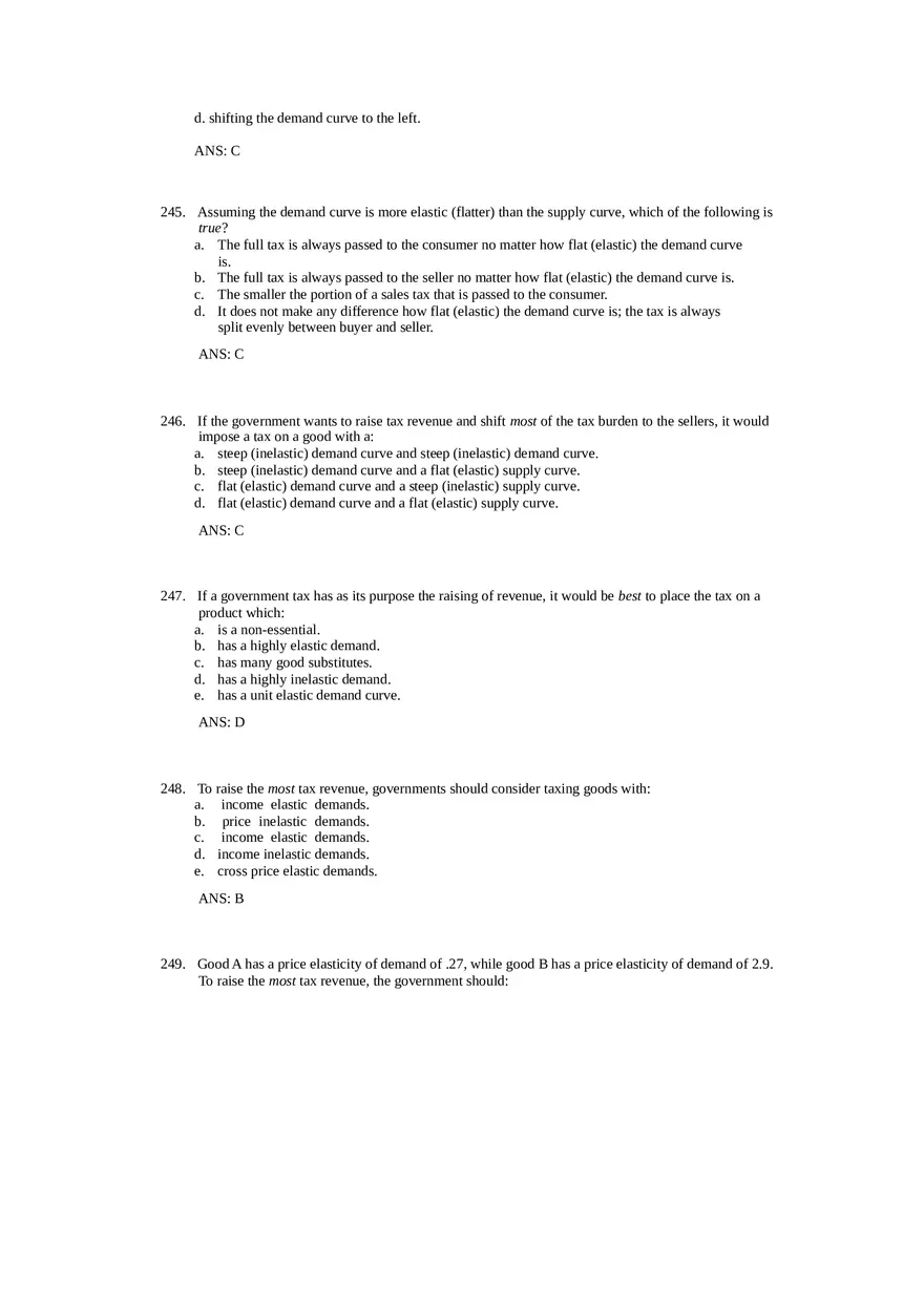 Price Elasticity of Demand and Supply Answer Key Part 5 - Page 4