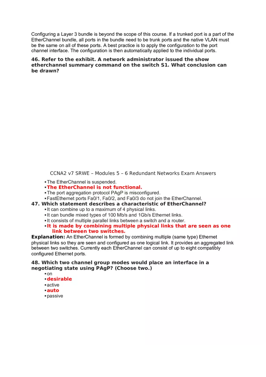 Redundant Networks Exam Answers - Page 7