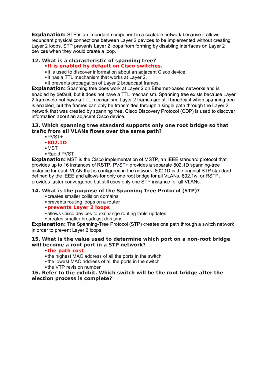 Redundant Networks Exam Answers - Page 12