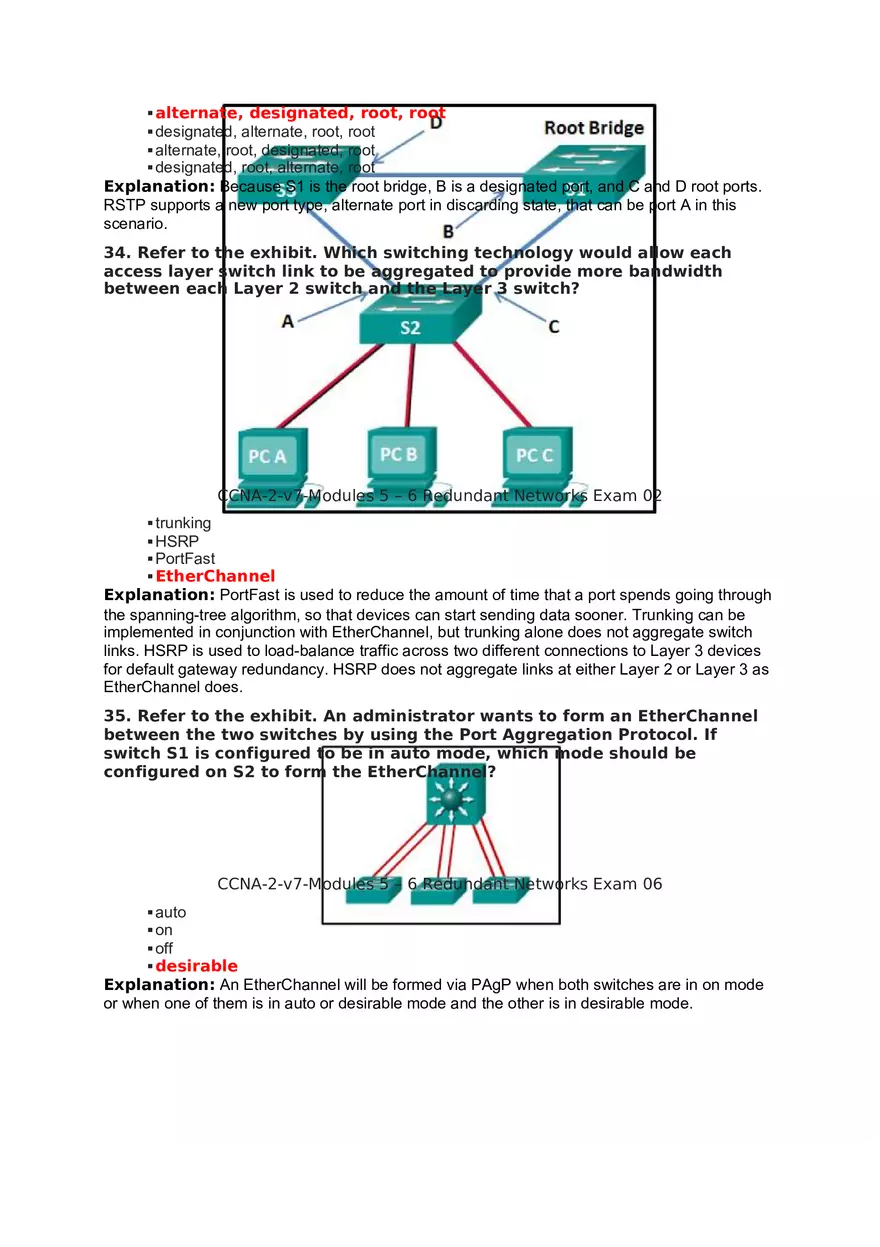 Redundant Networks Exam Answers - Page 4