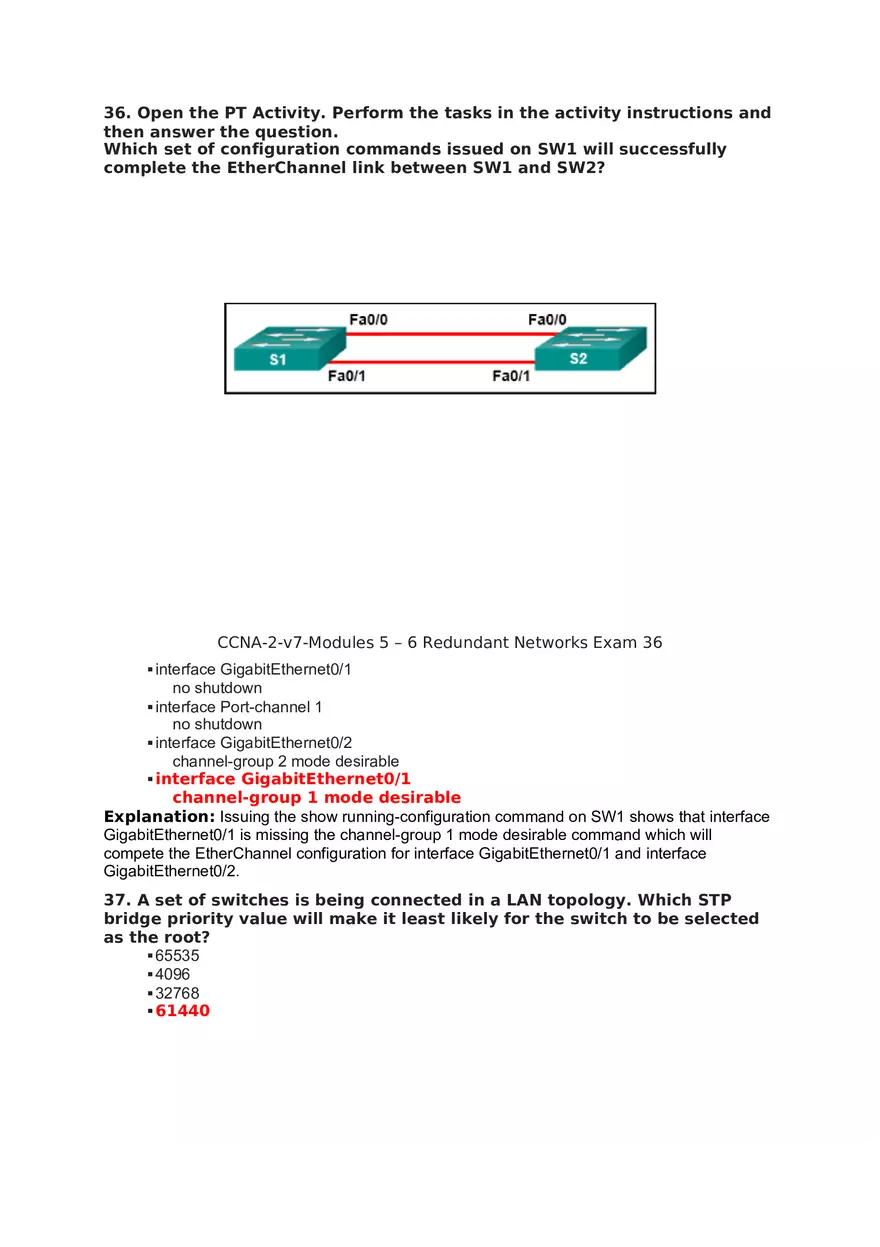 Redundant Networks Exam Answers - Page 5