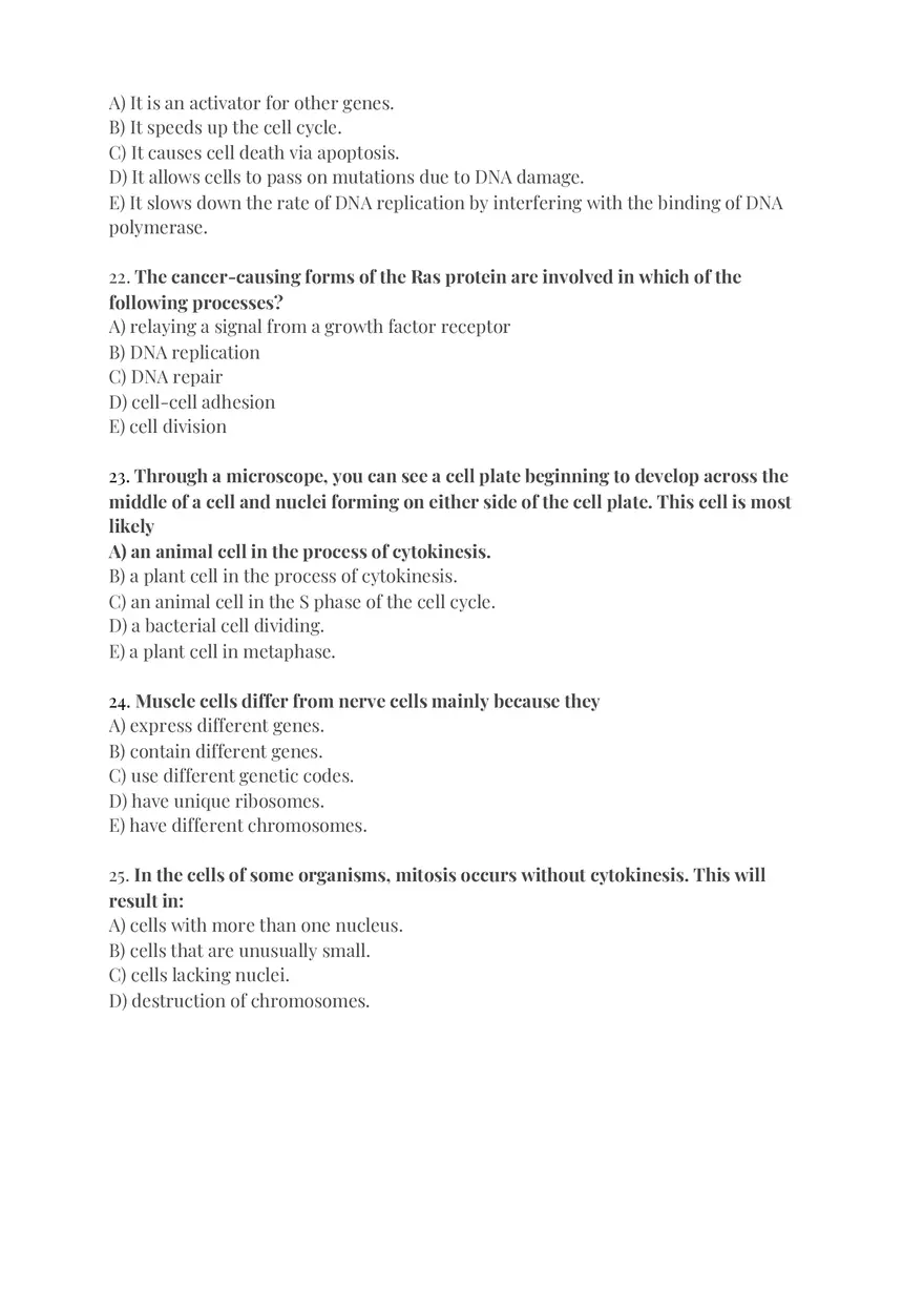 Textbook Practice Questions – Cell Division and Genetics - Page 7