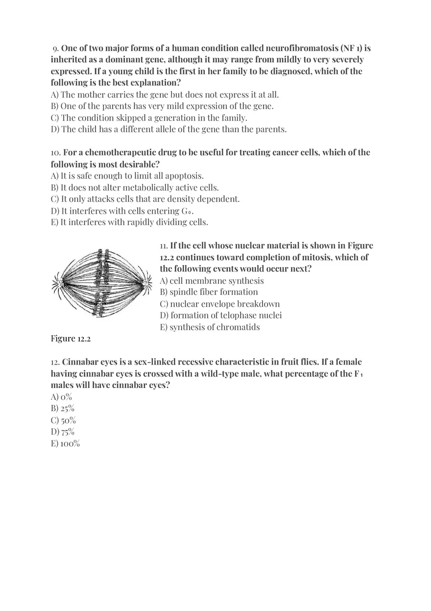 Textbook Practice Questions – Cell Division and Genetics - Page 4