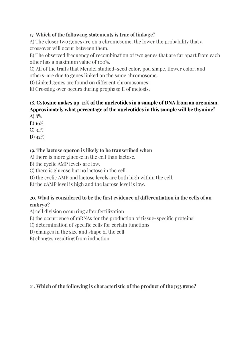 Textbook Practice Questions – Cell Division and Genetics - Page 6