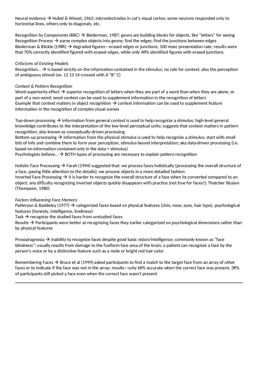 Cognitive Psychology Exam 1 Study Guide - Page 4