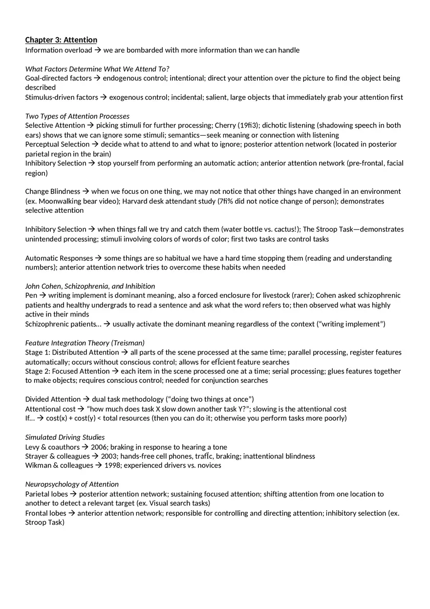 Cognitive Psychology Exam 1 Study Guide - Page 5