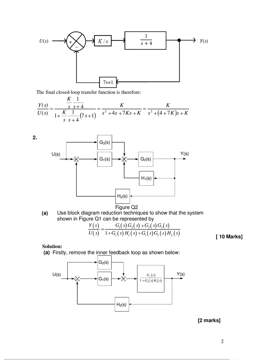 Block Diagram Reduction - Solutions - Page 2