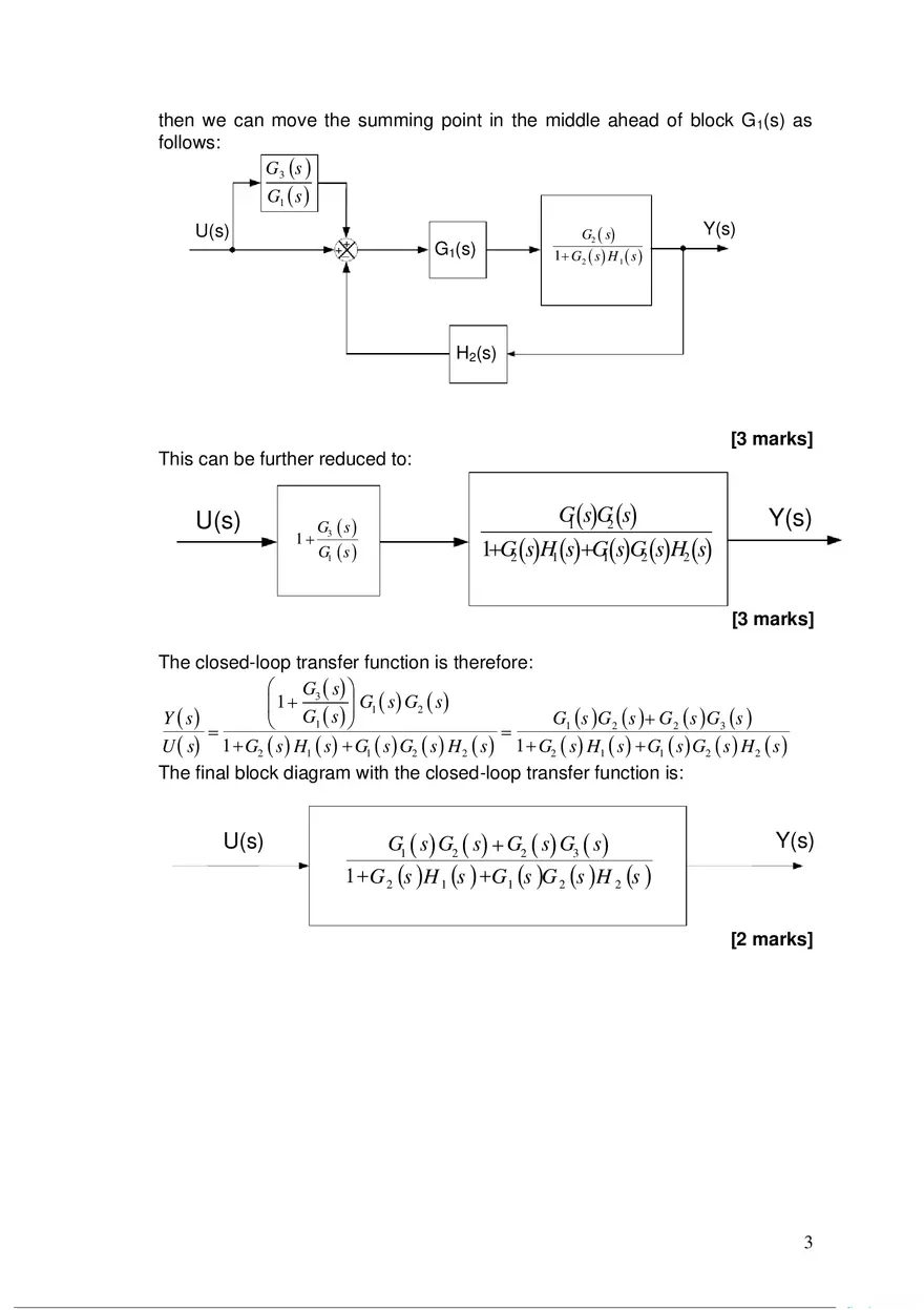 Block Diagram Reduction - Solutions - Page 3