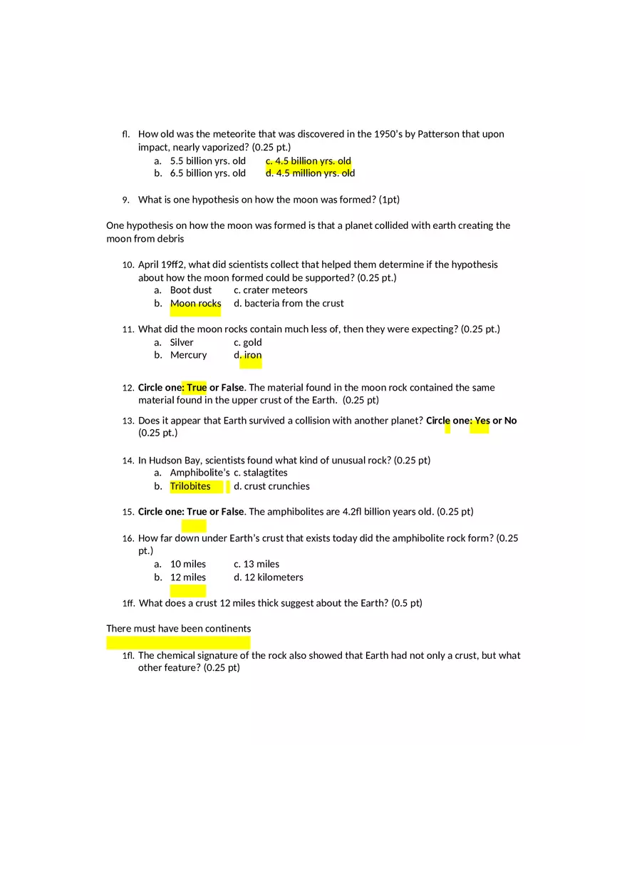 How the Earth Was Made Worksheet - Page 2