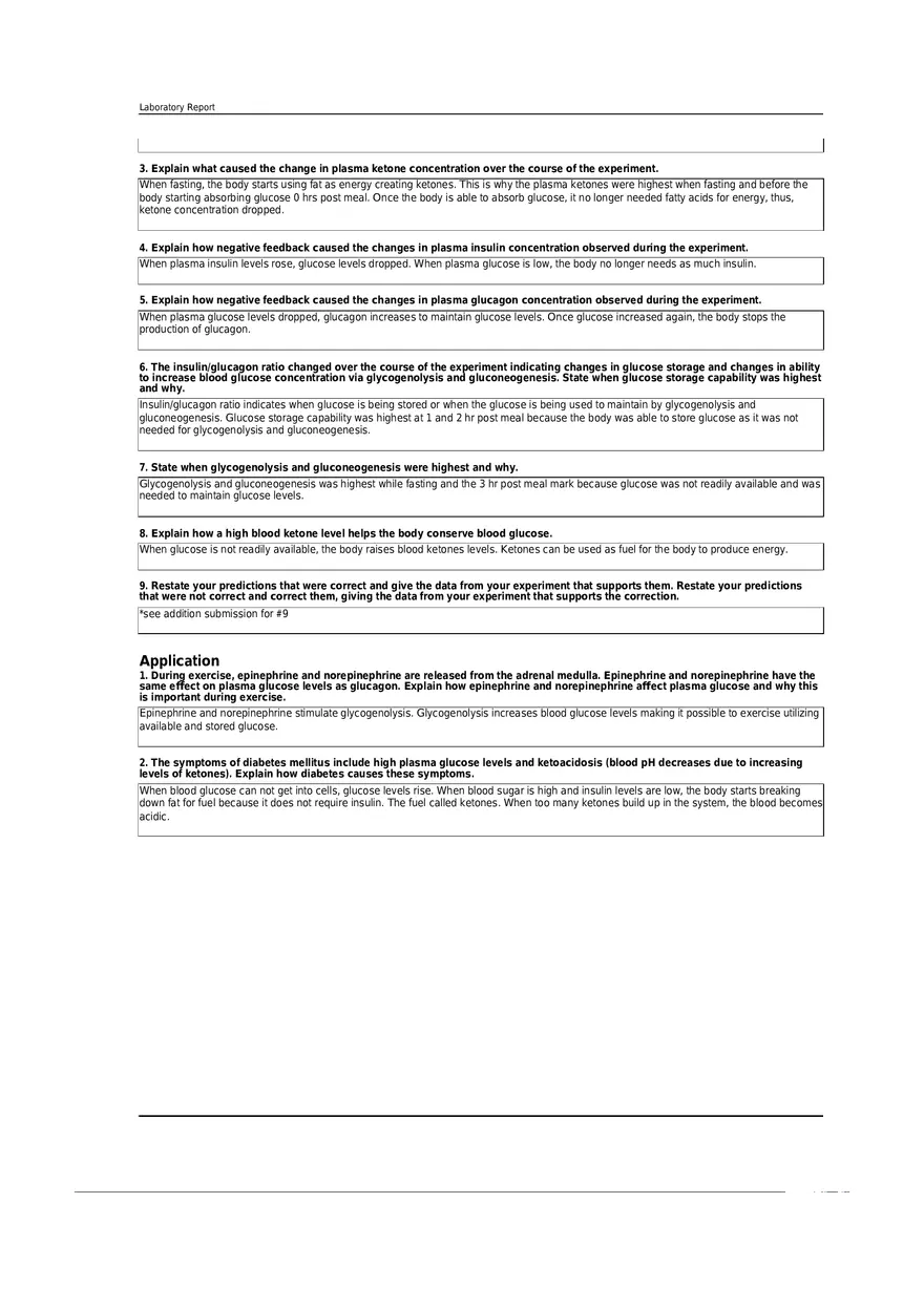 Blood Glucose Regulation Lab Report - Page 4