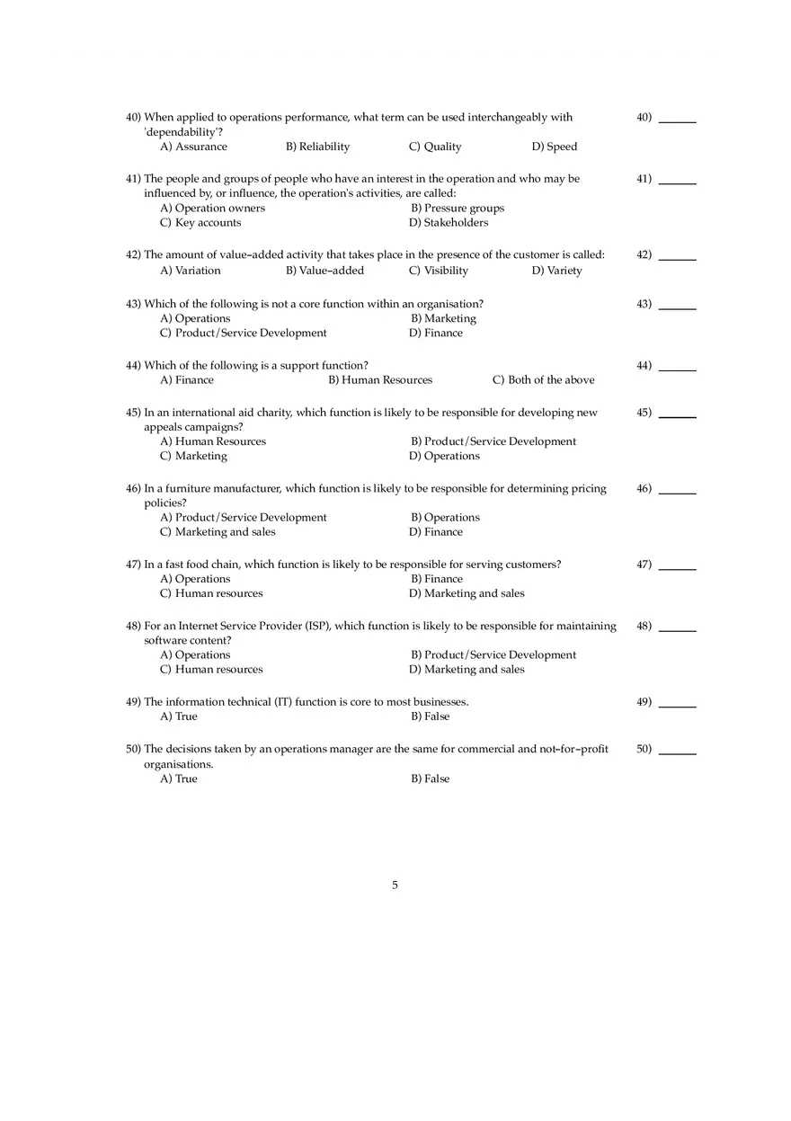 Ch 1 - Operations Management Answers - Page 7
