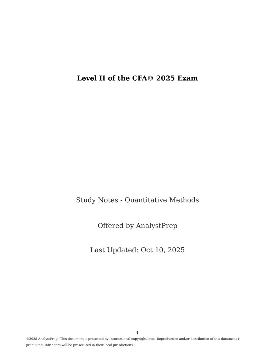 Study Notes - Quantitative Methods - Page 1