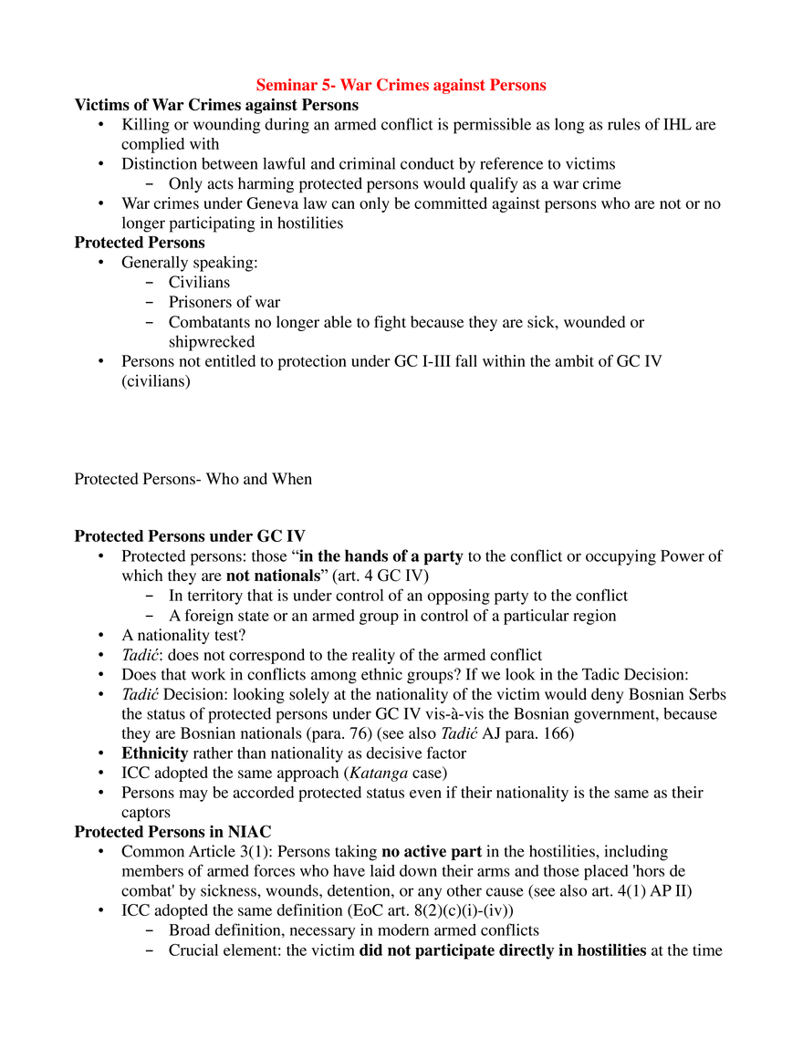 Seminar 5- War Crimes against Persons - Page 1