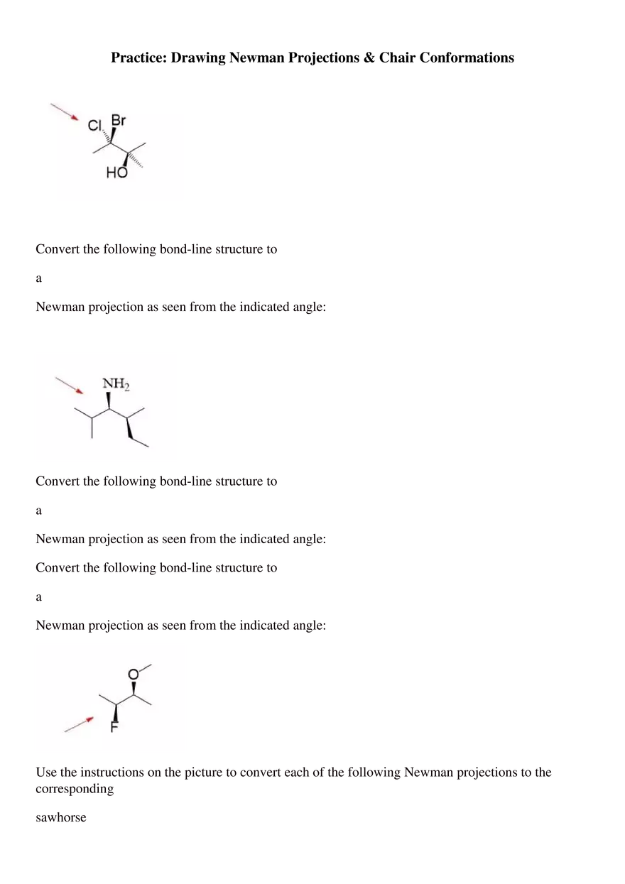 Newman Proj and Chair Structures Practice - Page 1