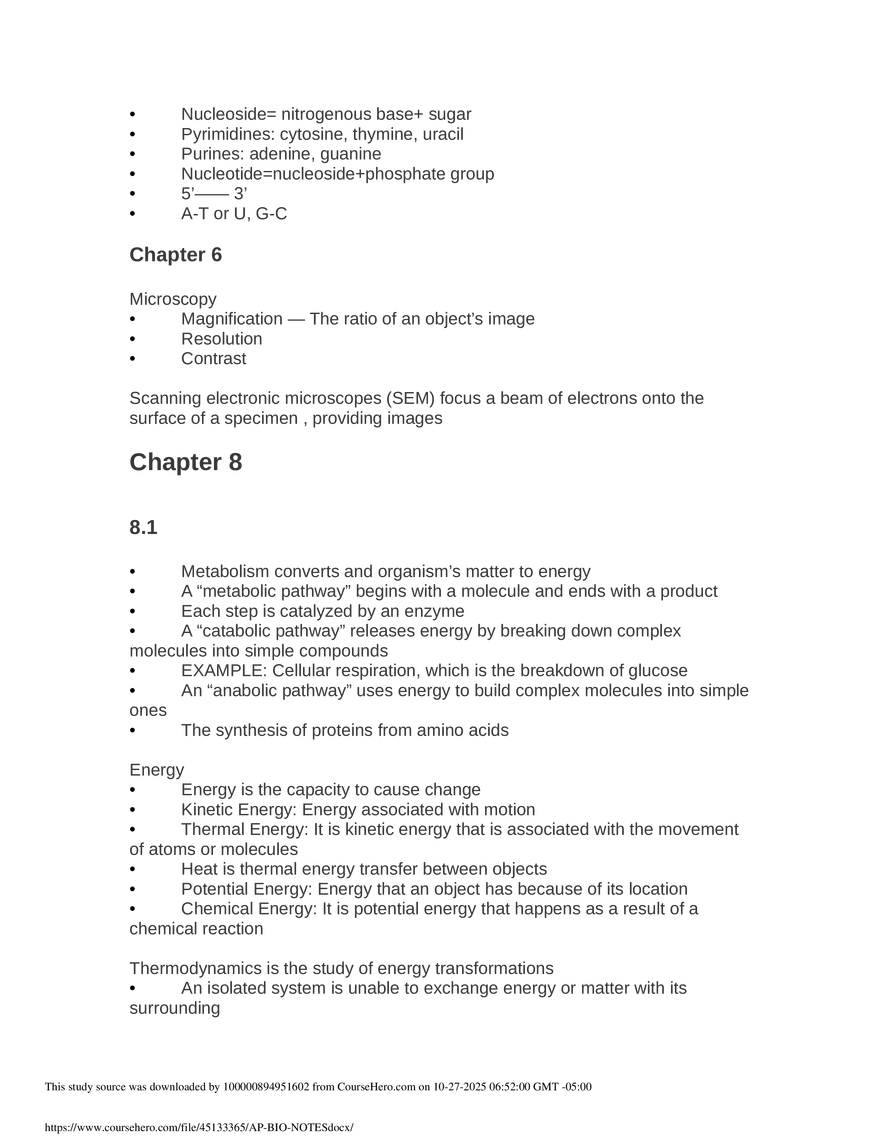 AP Bio Notes Chapter 5 - Page 2