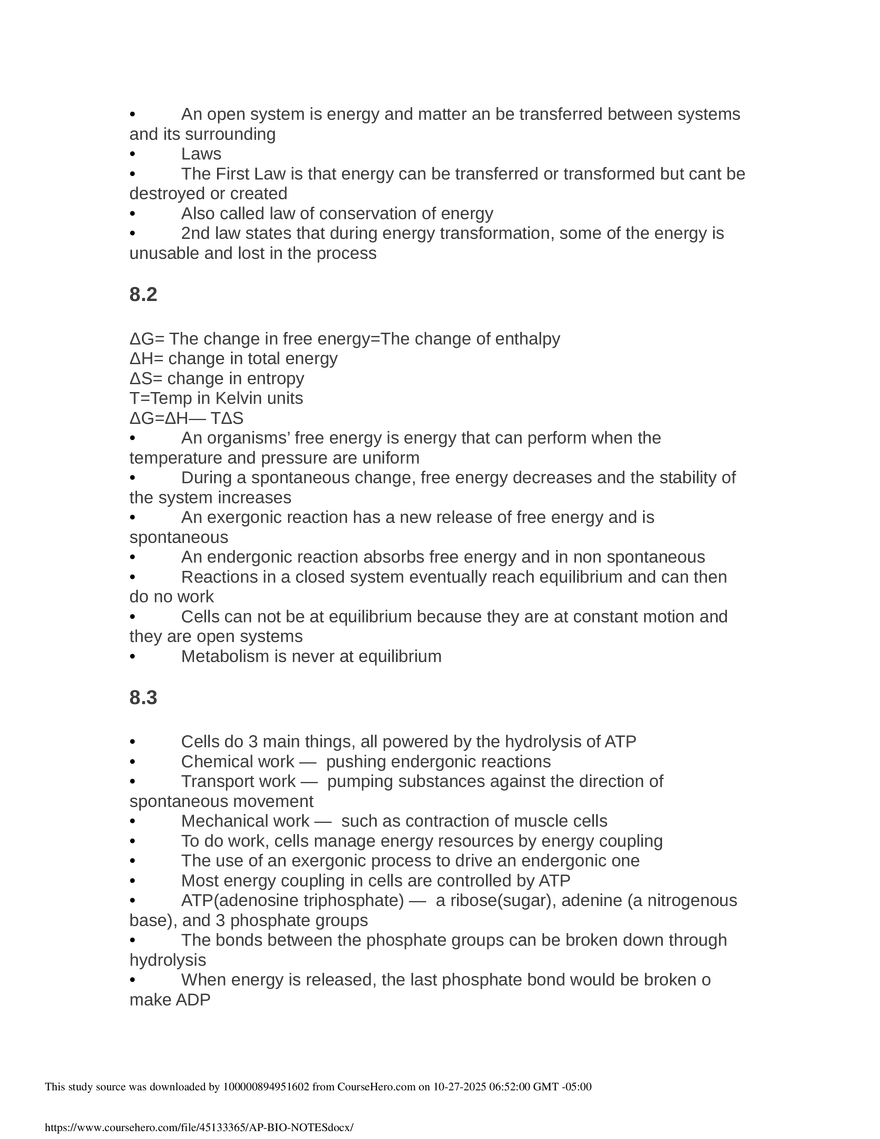 AP Bio Notes Chapter 5 - Page 3