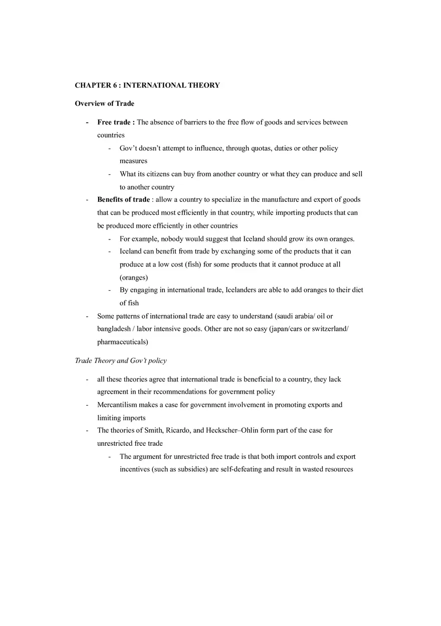 International Business Chapter 6 Notes Part 1 - Page 1