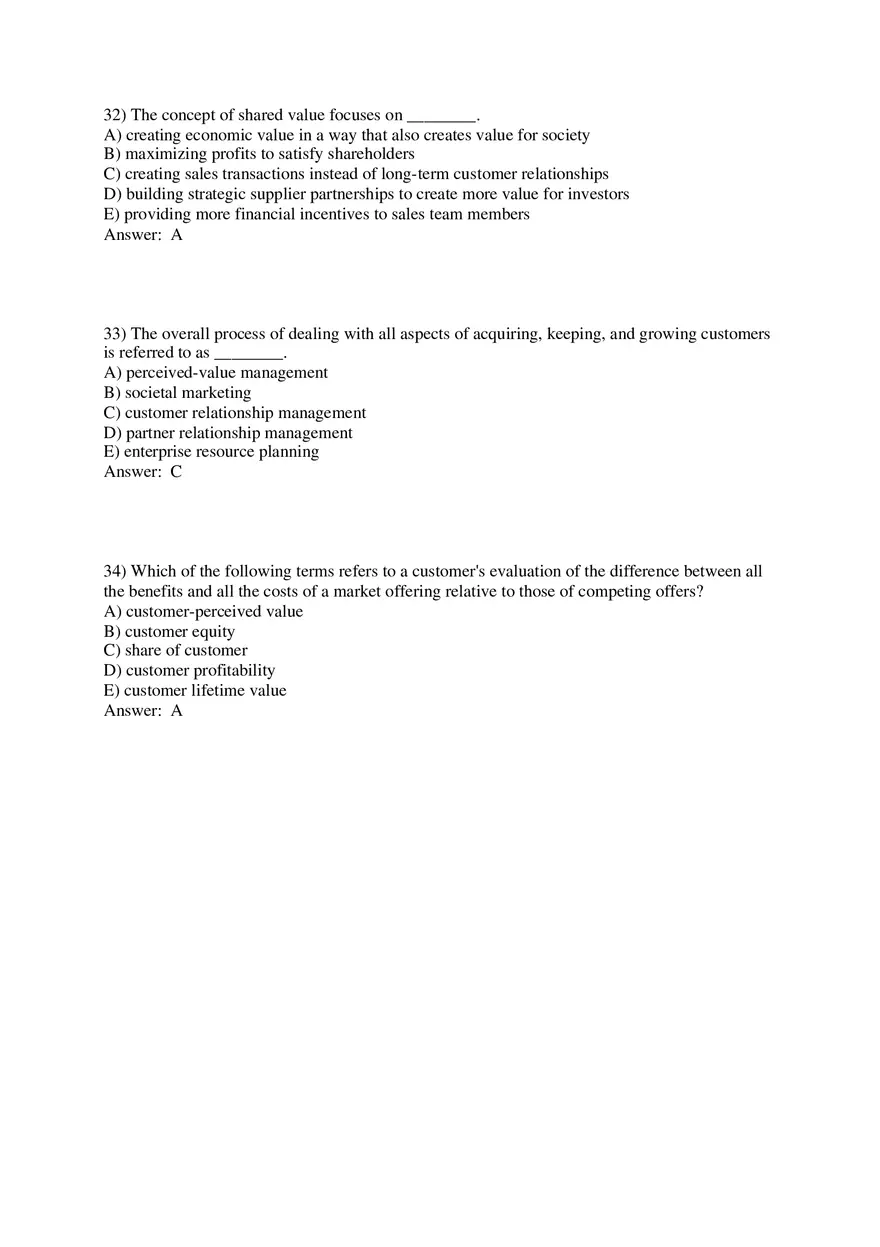 Marketing - Creating and Capturing Customer Value Part 2 - Page 1