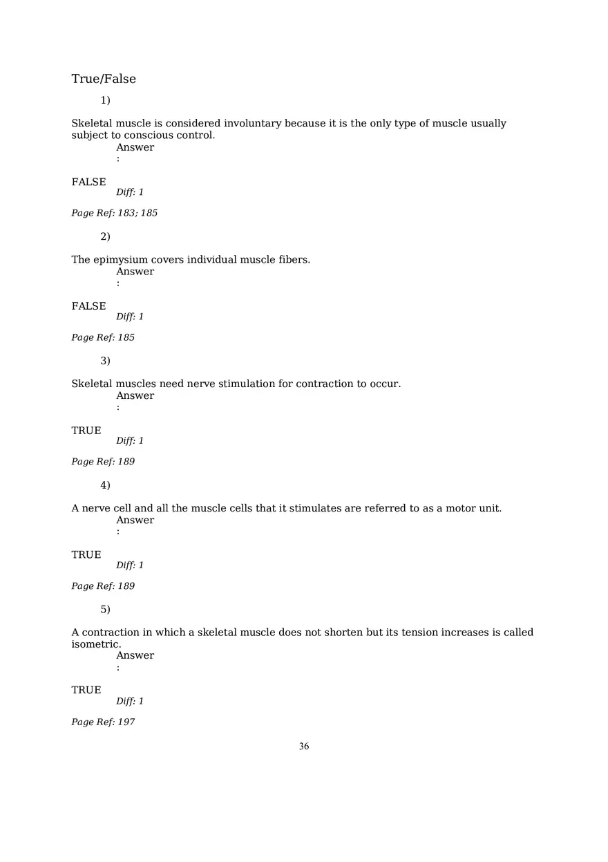 The Muscular System Questions and Answers (36-56) - Page 7