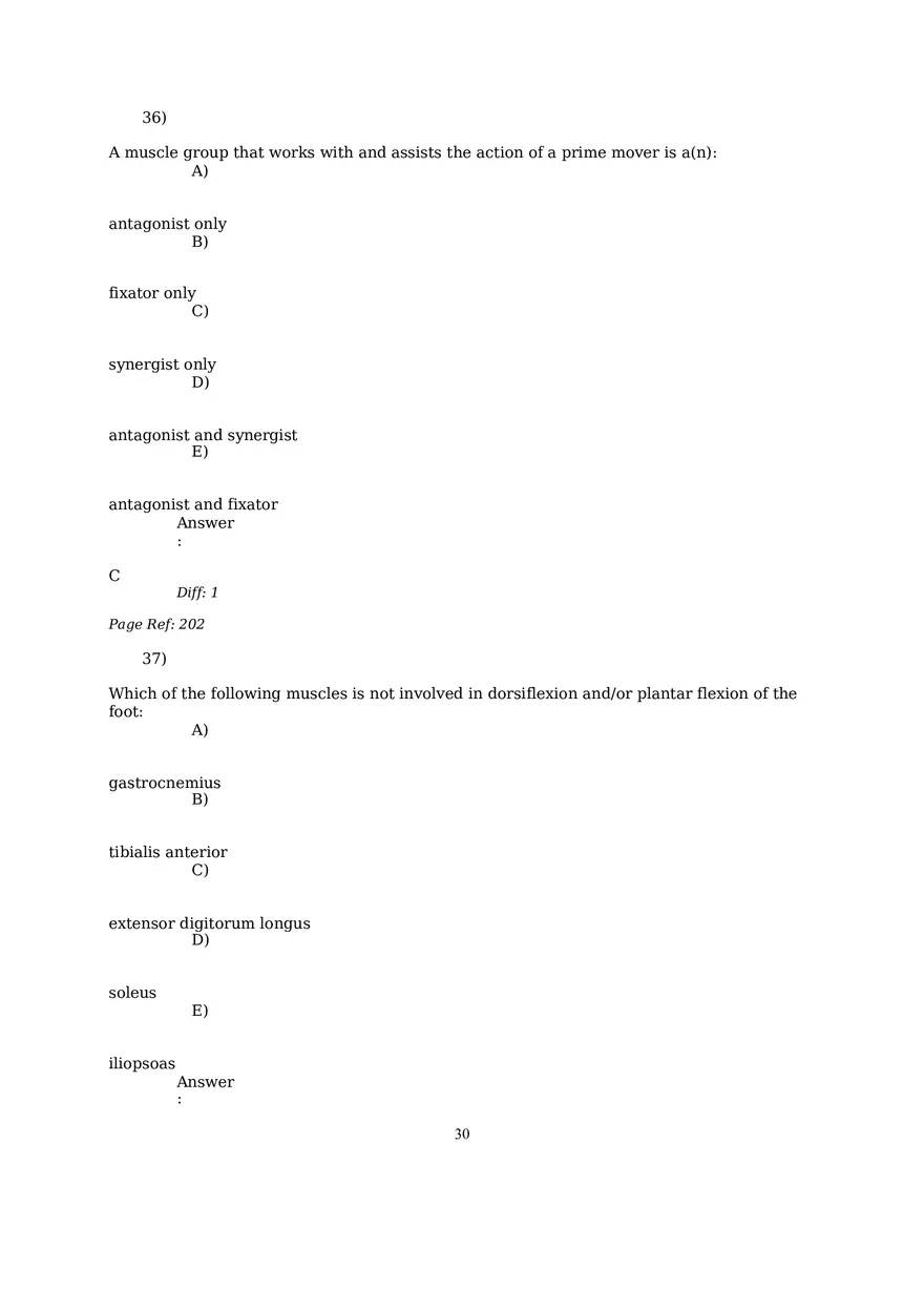 The Muscular System Questions and Answers (36-56) - Page 1
